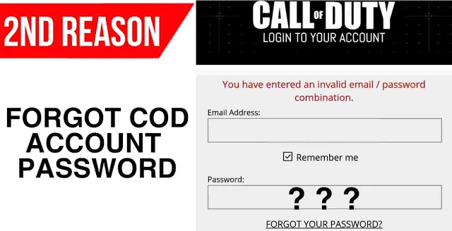 fix cod mobile You have enteretd an invalid email password combinetion, why i am getting cod mobile invalid email or password 