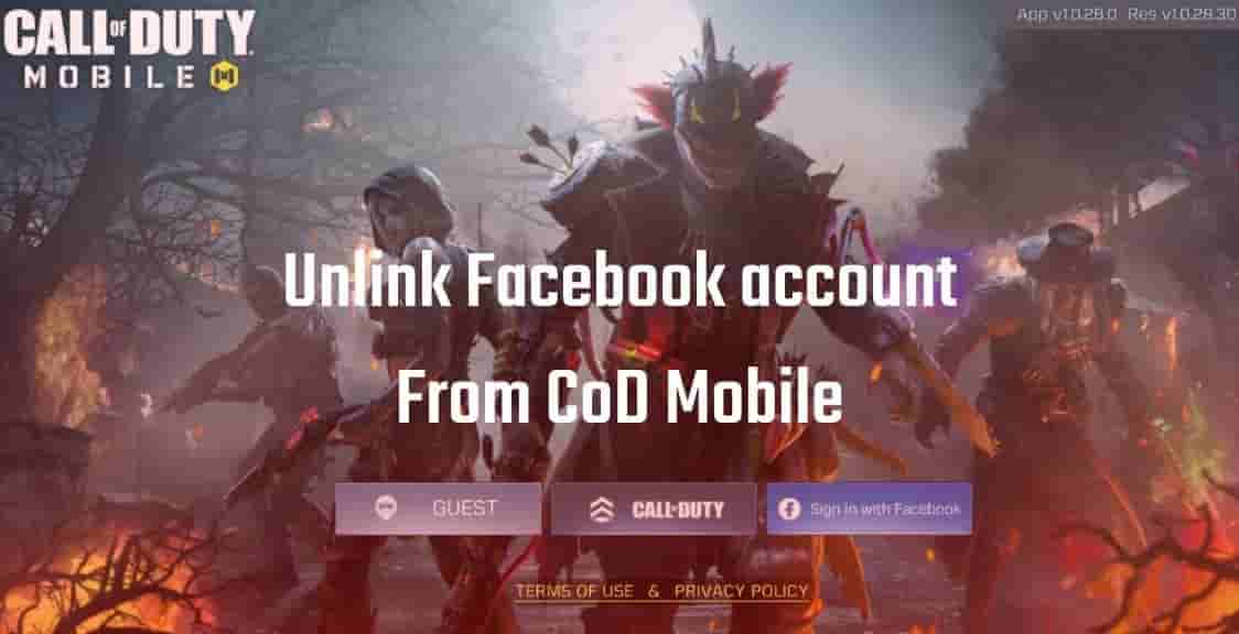 Unlink Facebook account From Call Of duty Mobile, facebook account change in cod mobile