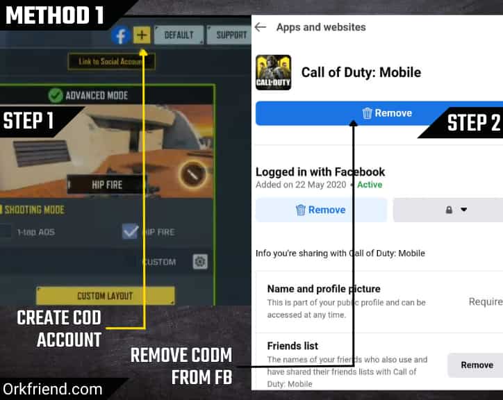 Call of duty mobile Replace with new Facebook account